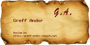 Greff Andor névjegykártya