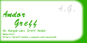 andor greff business card